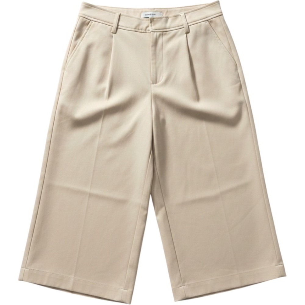 Anthropologie Ivory Faux Leather Wide Leg Pleated Culotte Trousers 2 NEW